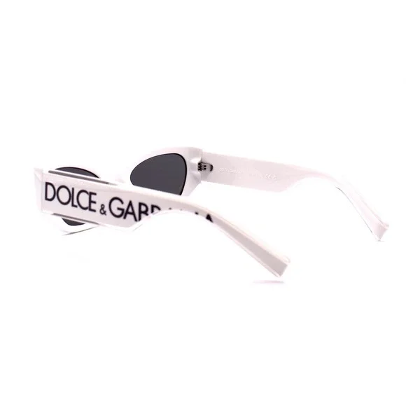 DOLCE&GABBANA DG6186 WHITE DARK GREY LENS AUTHENTIC SUNGLASSES - Picture 8 of 14